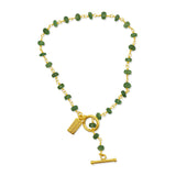 Emerald Gold T-Bar Bracelet