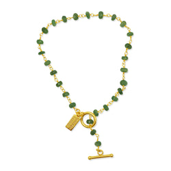 Emerald Gold T-Bar Bracelet