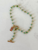 Emerald Gold T-Bar Bracelet